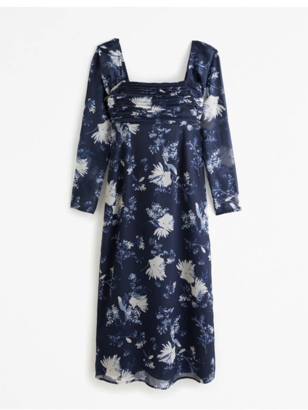 Abercrombie & Fitch Navy Floral Emerson Long Sleeve dress small tall